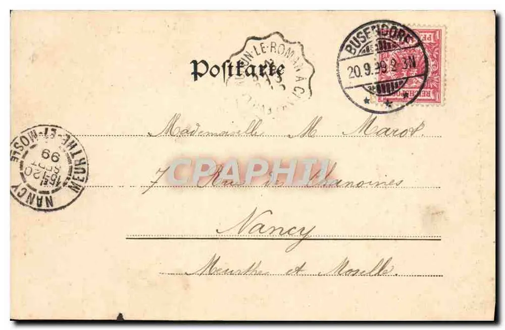 Busendorf — Vista da igreja paroquial — Verlag Luxemburg, N° 687 - Verso