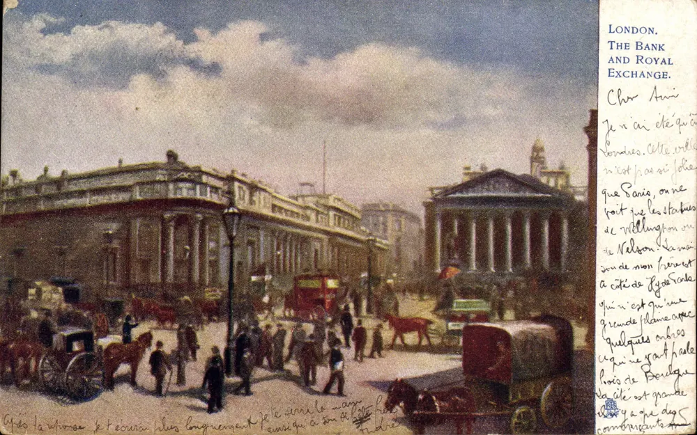 London. Die Bank und der Royal Exchange — Raphael Tuck & Sons, Nr. 1234 - Vorderseite