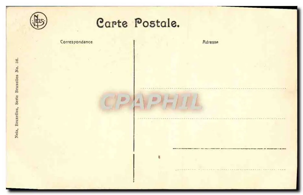 Bruksel — Dom Króla — wydawca Nels, seria 36 - Rewers