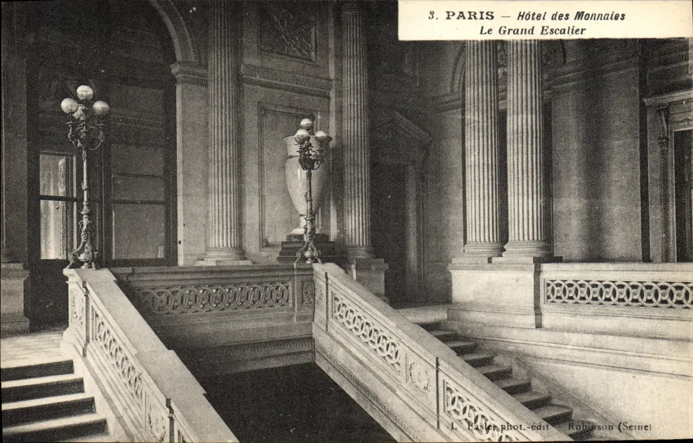 Paris — Hôtel des Monnaies — Le Grand Escalier — Basler phot.-édit Robinson (Seine) - Vorderseite
