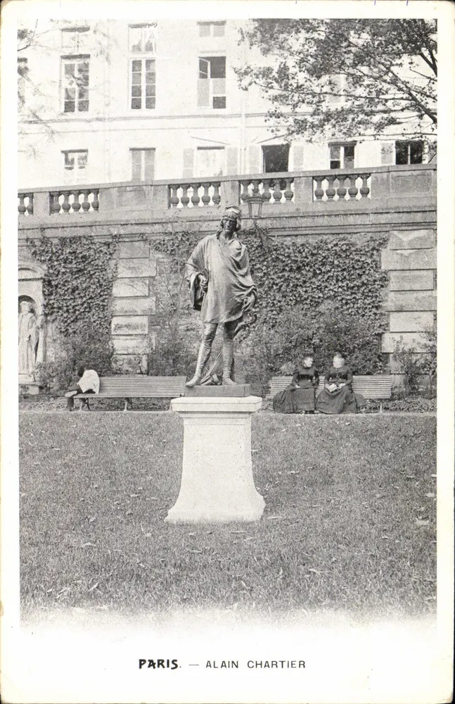 Paris — Estátua de Alain Chartier — Editor não visível - Frente