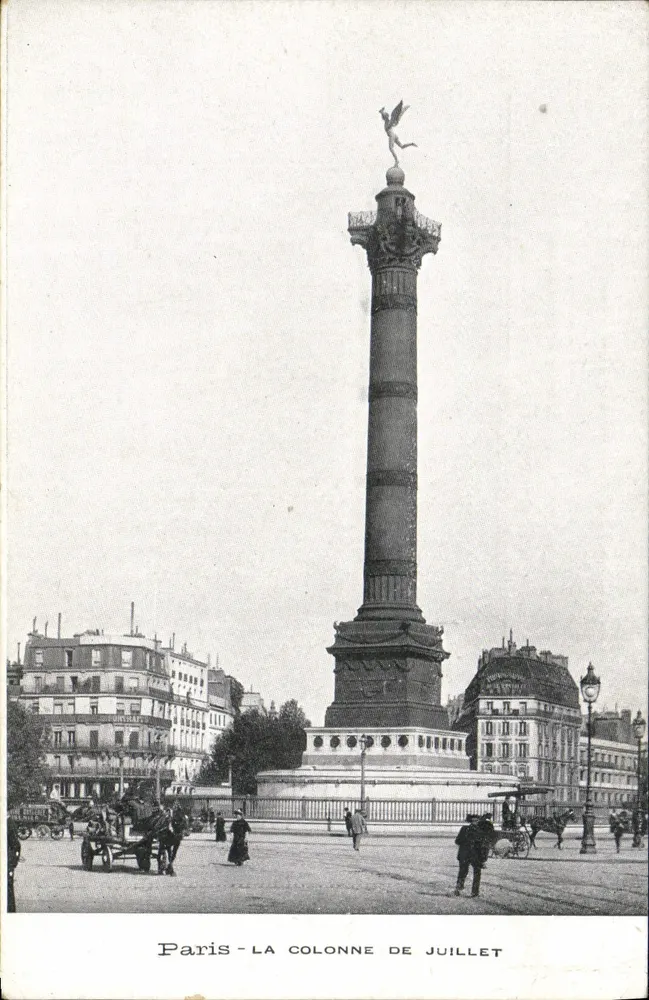 Paris - A Coluna de Julho — vista da praça — editor não visível - Frente
