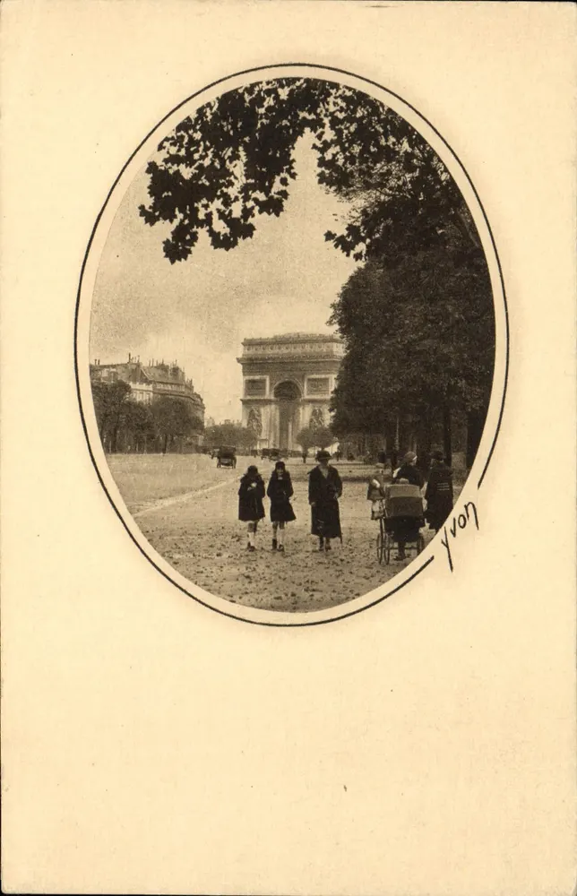 Arc de Triomphe — Ansicht von der Avenue du Bois de Boulogne — Édition d'Art YVYON, Neully Paris - Vorderseite