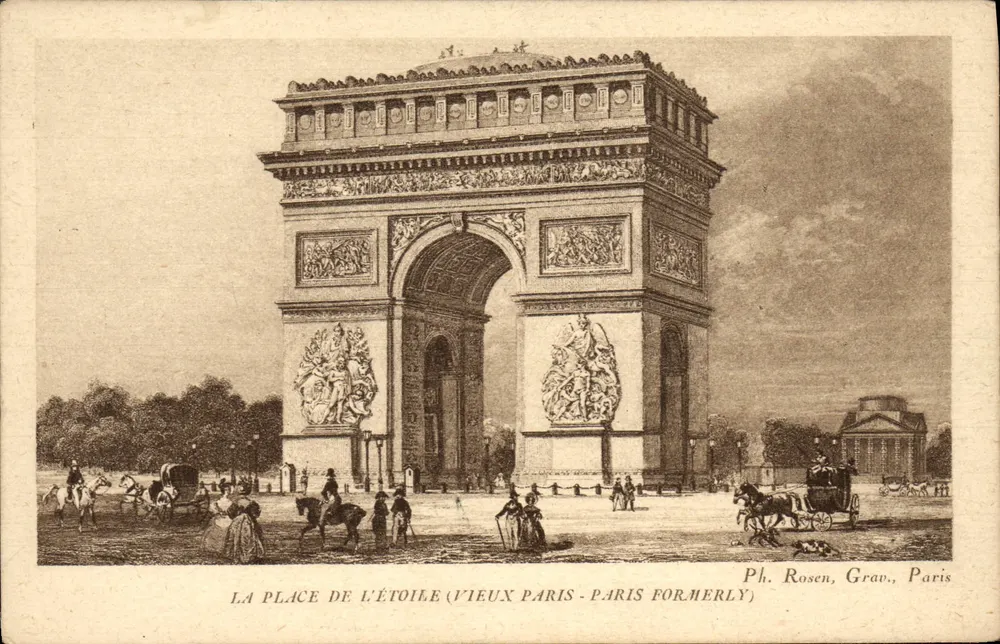 De Triumphale Boog — Place de l'Étoile — Ph. Rosen, Grav., Parijs - Voorkant