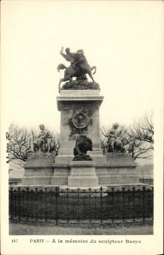 Paris — Gedenkmonument des Bildhauers Barye — B.F. Paris 147 - Vorderseite