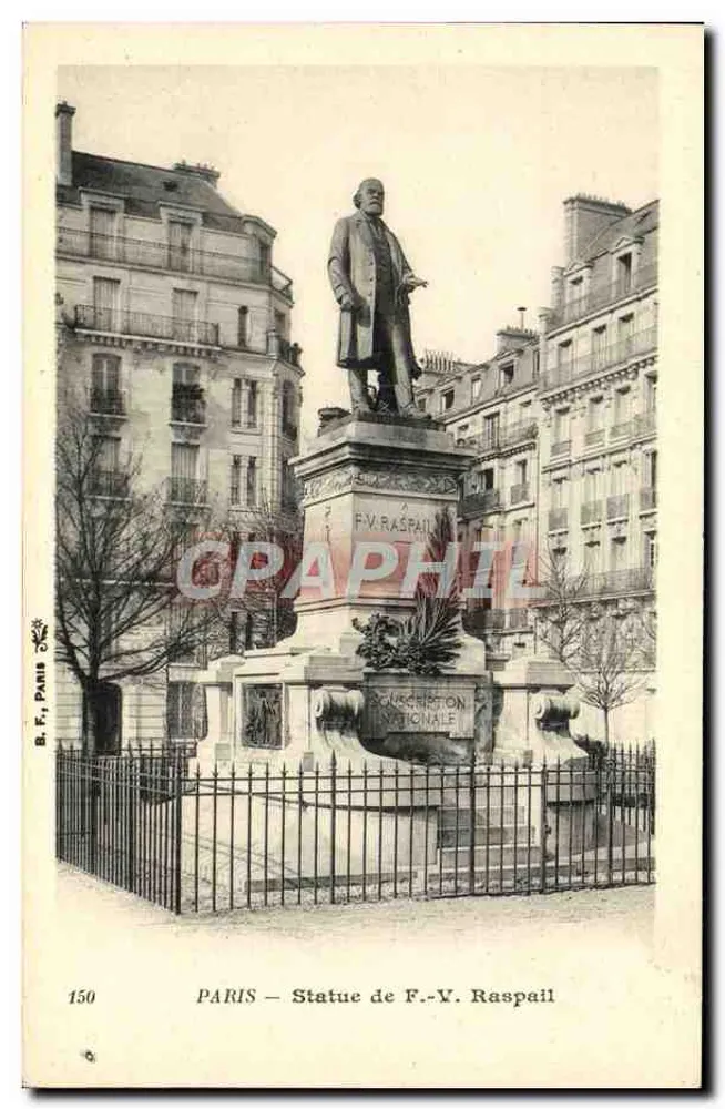 PARIS — Estátua de F.-V. Raspail — B. F. Paris, n° 150 - Frente
