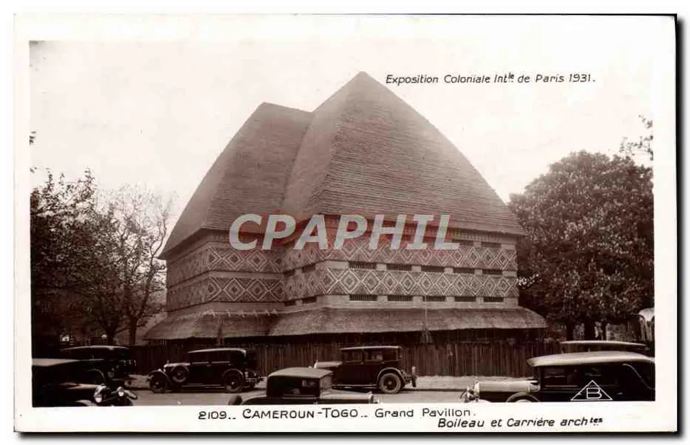 Cameroun-Togo — Großer Pavillon auf der Internationalen Kolonialausstellung in Paris 1931 — Architekten Boileau und Carrière - Vorderseite