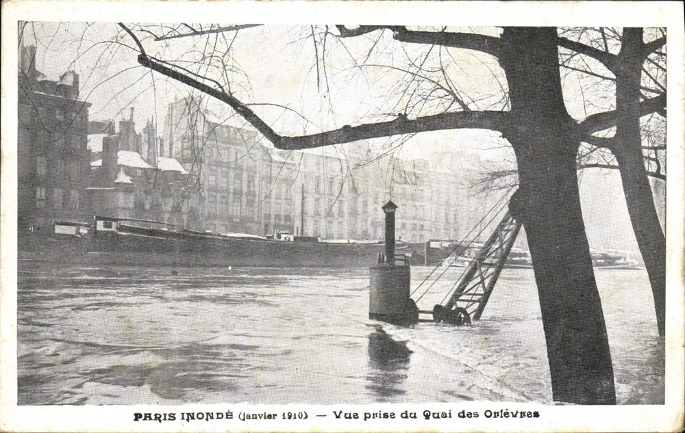 Paris überschwemmt — Aufnahme vom Quai des Orfèvres (Januar 1910) — Verlag nicht sichtbar - Vorderseite