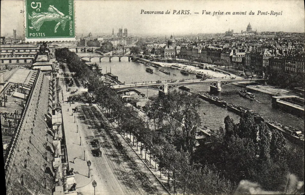 Panorama von PARIS — Aufnahme stromaufwärts des Pont-Royal — Verleger unbekannt - Vorderseite