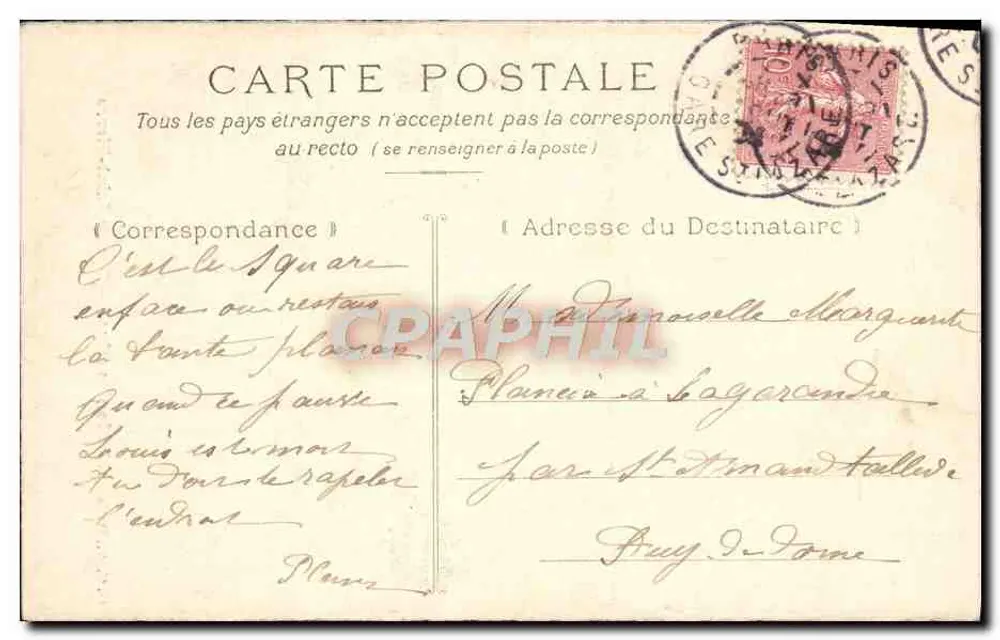 Montmartre — Place Saint-Pierre — G. C. A., Paris 516 - Rückseite