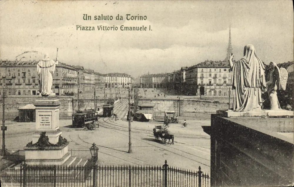 Piazza Vittorio Emanuele I — Torino — Cartolina Postale Italiana - Recto