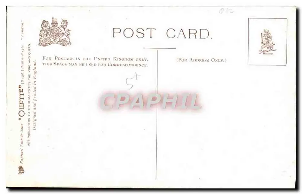 Londres — O Imperial Institute — editor Raphael Tuck & Sons - Verso