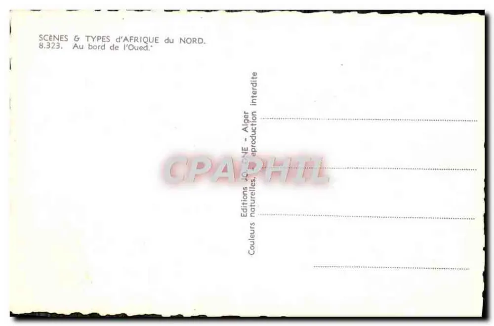 Au bord de l'Oued — scène avec deux femmes et minaret en arrière-plan — Éditions naturelles, Alger - Reverso