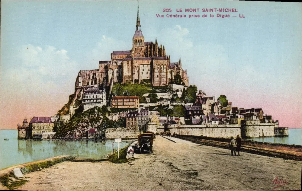 Mont Saint-Michel — Allgemeiner Blick von der Digue — LL — Adia - Vorderseite
