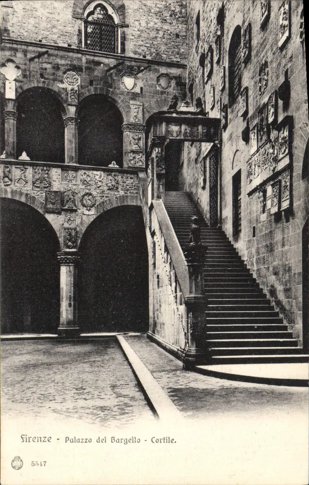 Florença - Palazzo del Bargello - Pátio — Brunner & C., Como-Zürich, n° 5547 - Frente