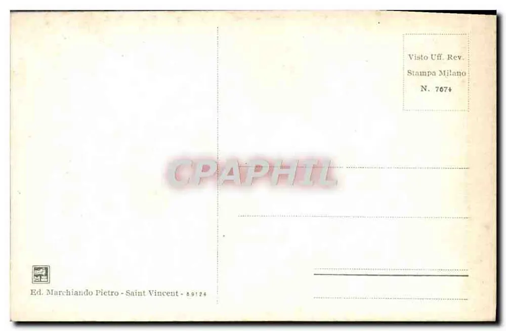 São Vicente - Castelo d'Ussel — editor Ed. Marchiando Pietro, n° 7674 - Verso