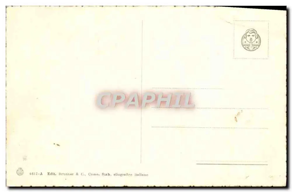 Turin - Panoramablick auf die Stadt vom Monte Cappuccini — Edit. Brunner & C., Como, italienische Stiografica - Rückseite