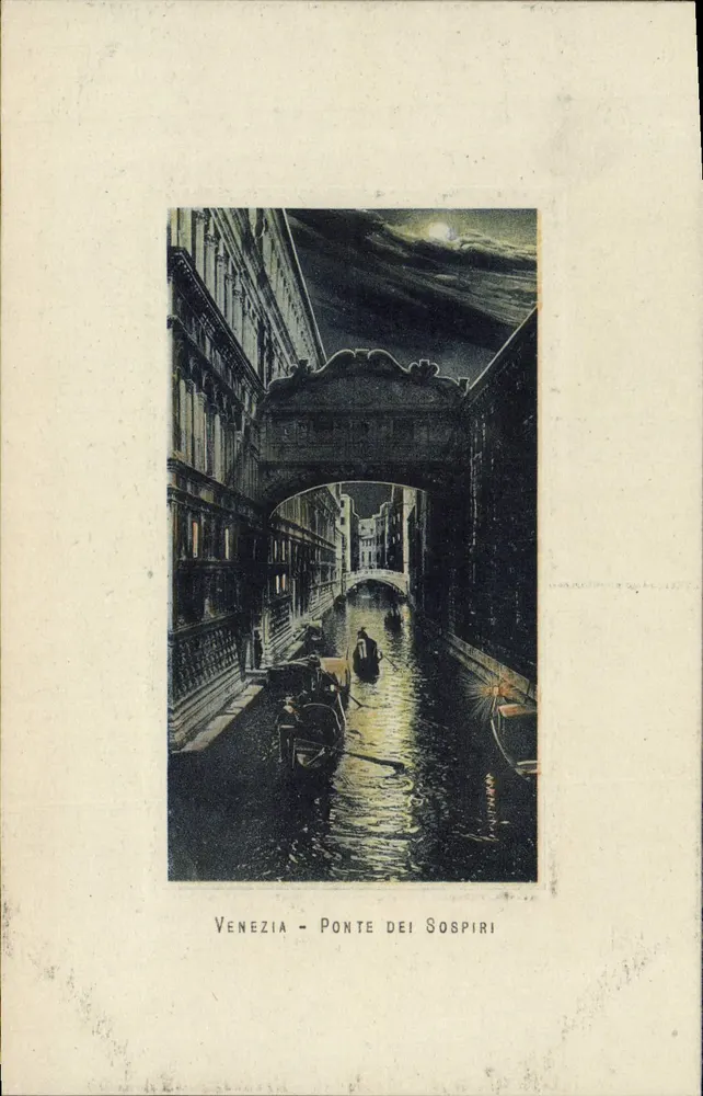 Veneza - Ponte dei Sospiri — vista noturna sob a lua — n° 43733-184 - Frente