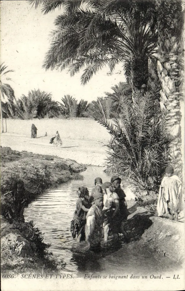 Kinder, die in einem Wadi baden — SCÈNES ET TYPES — n° 6086 — LL - Vorderseite
