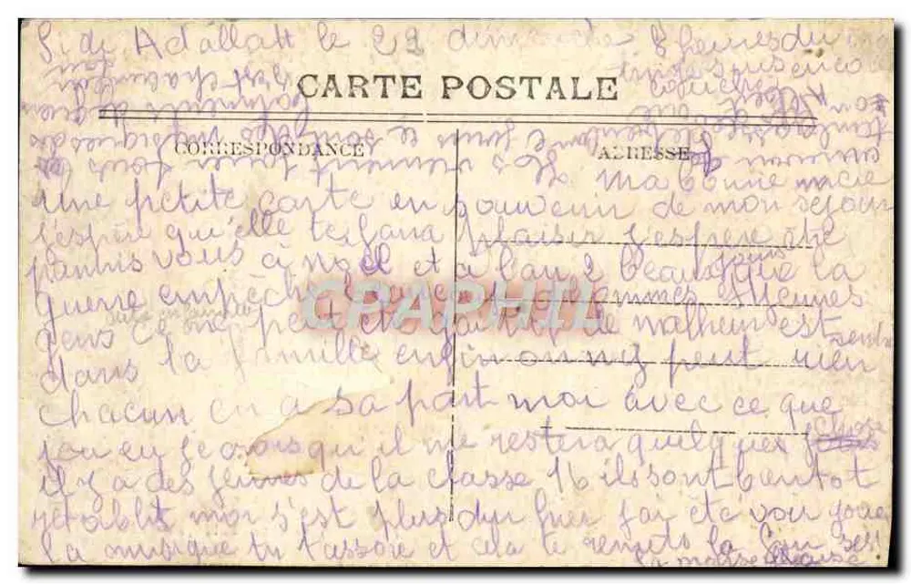 Ferryville — Rue Amiral-Courbet (genannt rue des Arabes) — Sammlung R. Bele, Ferryville - Rückseite