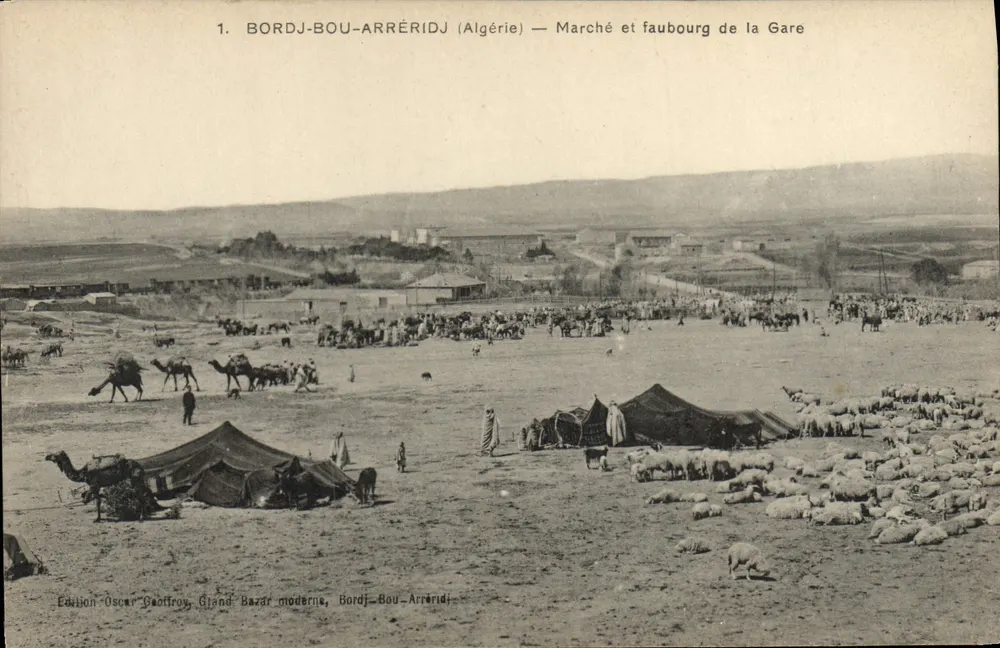 Bordj-Bou-Arréridj (Algerien) — Markt und Bahnhofsbezirk — Edition Oscar Geoffroy - Vorderseite