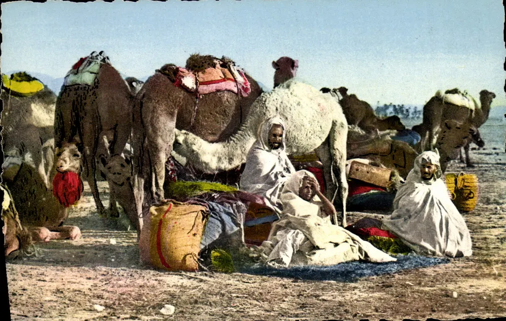 Halte der Kamelkarawanen — Algerien — Éditions naturelles, Alger - Vorderseite