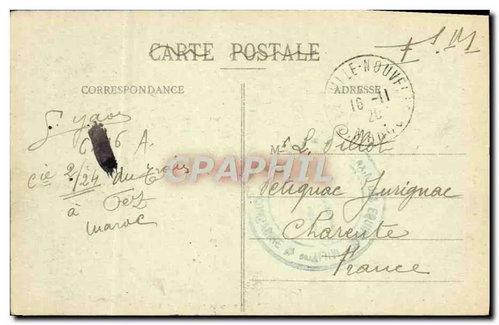 Fès-Mechouar — Aufwartung des Residenten — Édition Joseph Bonistra, Foto - Rückseite