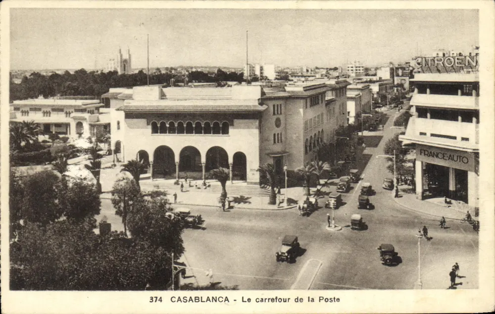 Casablanca - Die Postfiliale Kreuzung — Verlag L. M. Casablanca, Nr. 374 - Vorderseite