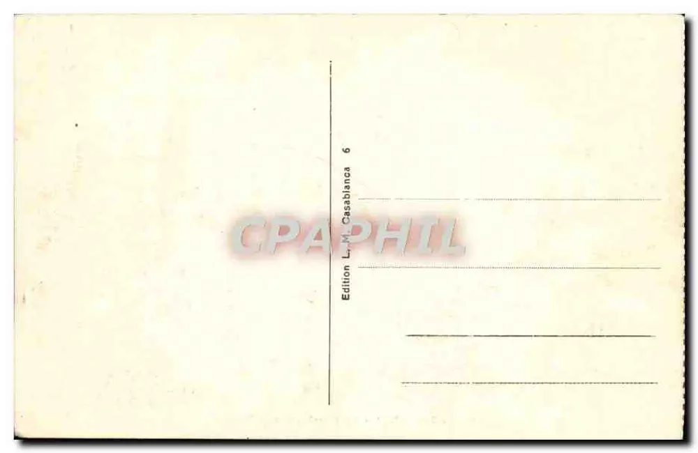 Casablanca - Die Postfiliale Kreuzung — Verlag L. M. Casablanca, Nr. 374 - Rückseite