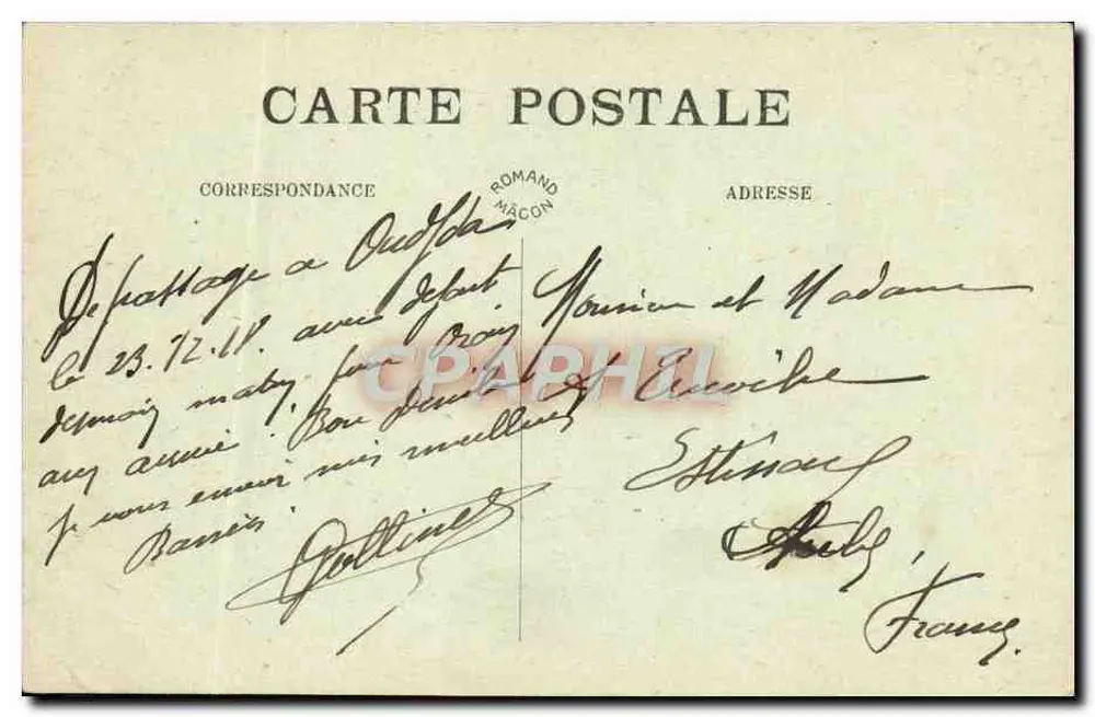 Oudjda — A Correios — Ph. Roure, editor - Verso