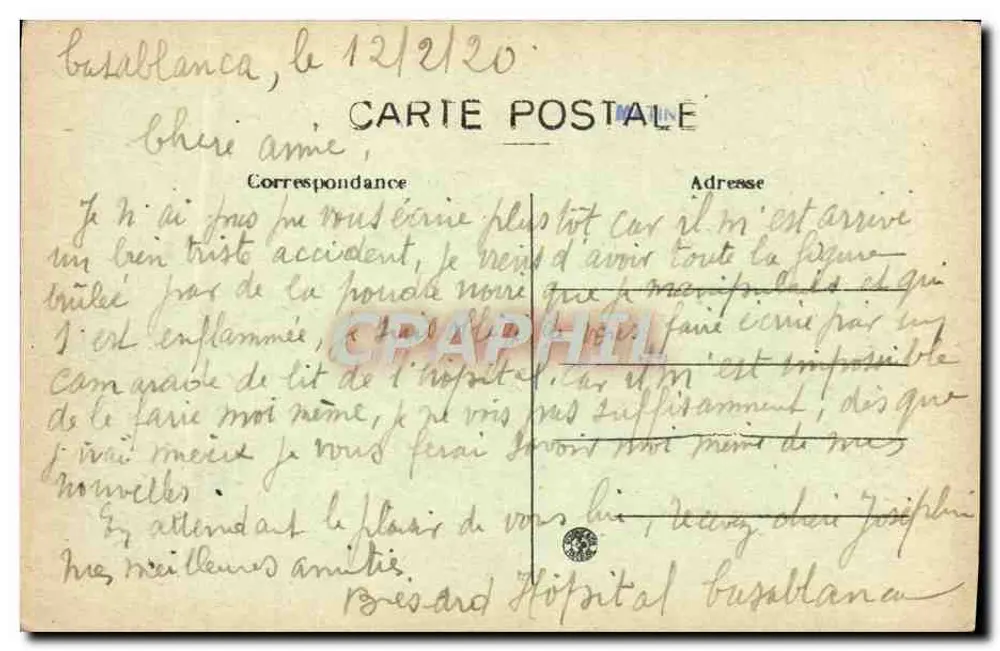 Casablanca (Marrocos) — Hotel das Correios - Verso