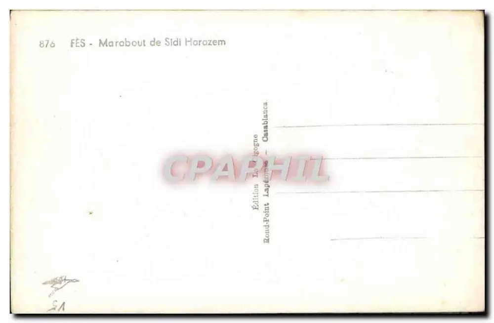 Fès - Marabout de Sidi Harazem — Edição Laporte - Casablanca - Verso