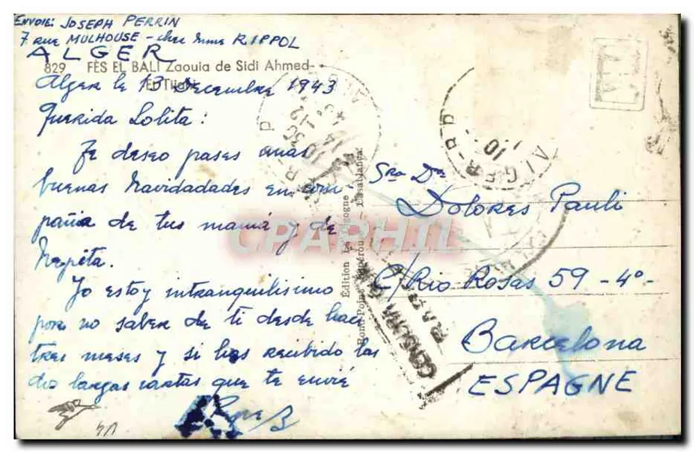Fès El Bali — Zaouïa von Sidi Ahmed — Edition Pauli - Rückseite