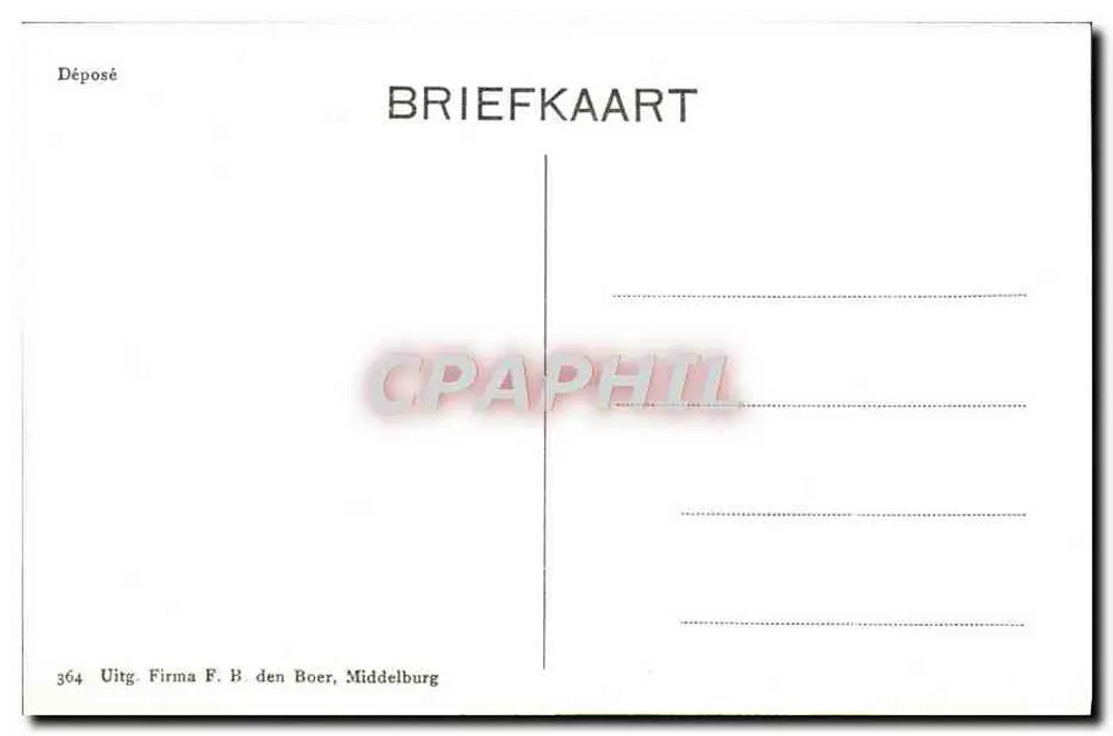 Grietje und Jan van Volendam — Kinder in traditioneller Kleidung — Firma F. B. den Boer, Middelburg, Nr. 364 - Rückseite