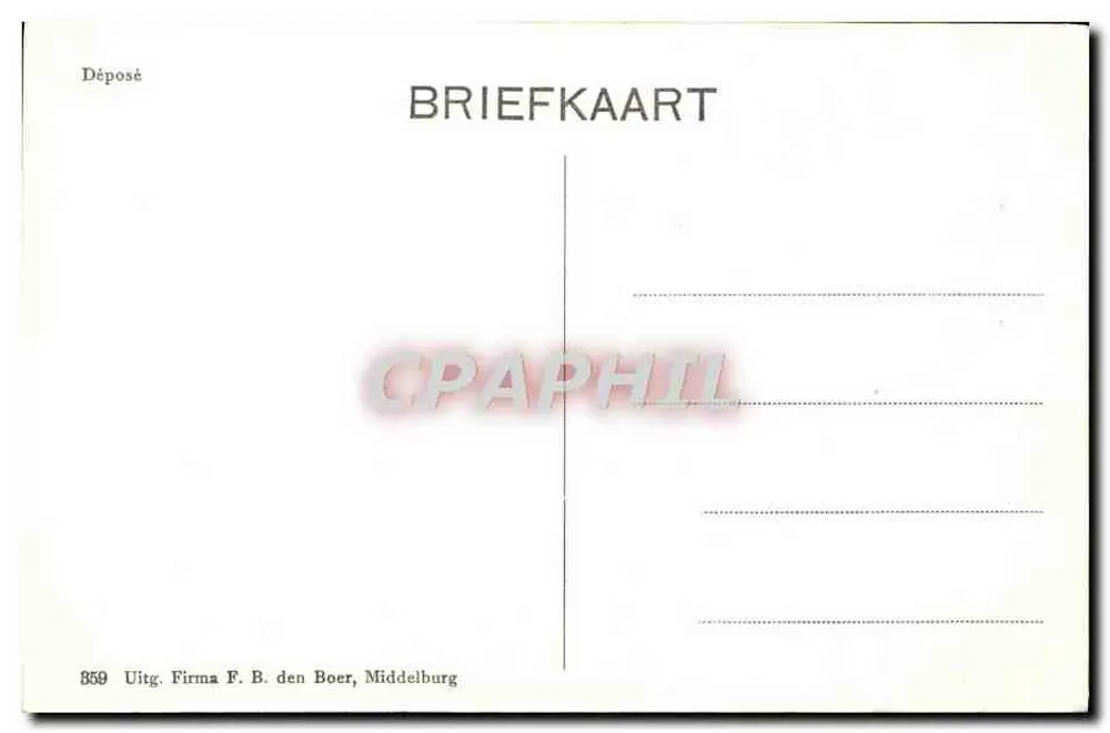 Moinho de vento — Biggekerke — Firma F. B. den Boer, Middelburg - Verso