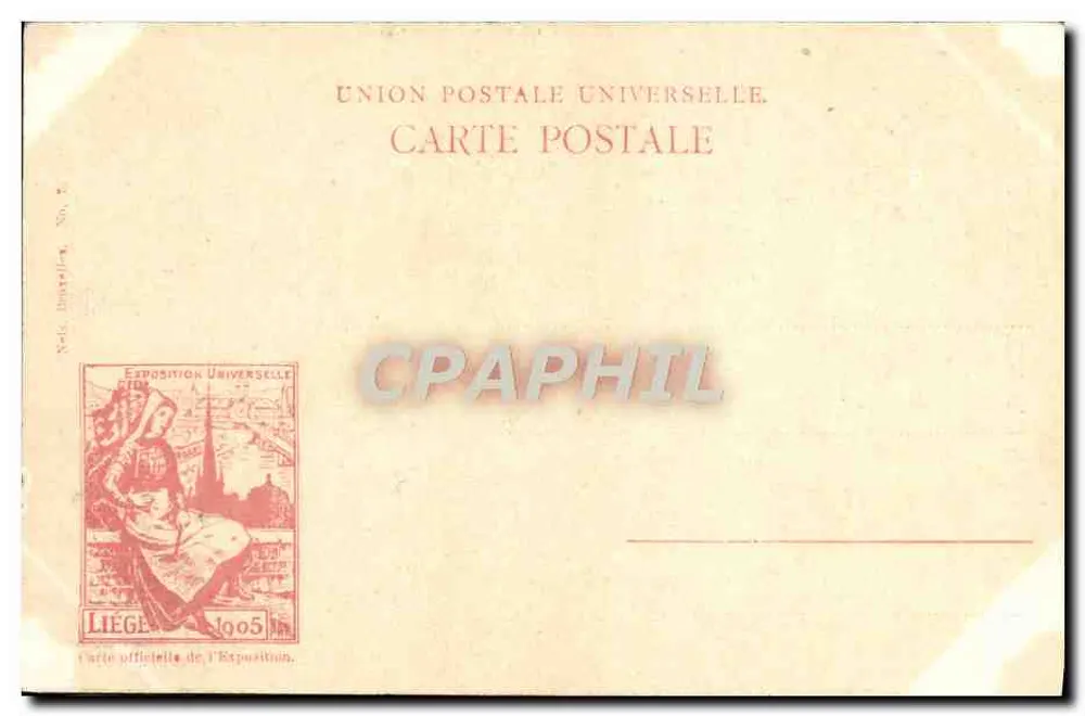 Weltausstellung Liège 1905 — Palast des Alten Kunst — Offizielle Ansichtskarte der Ausstellung - Rückseite