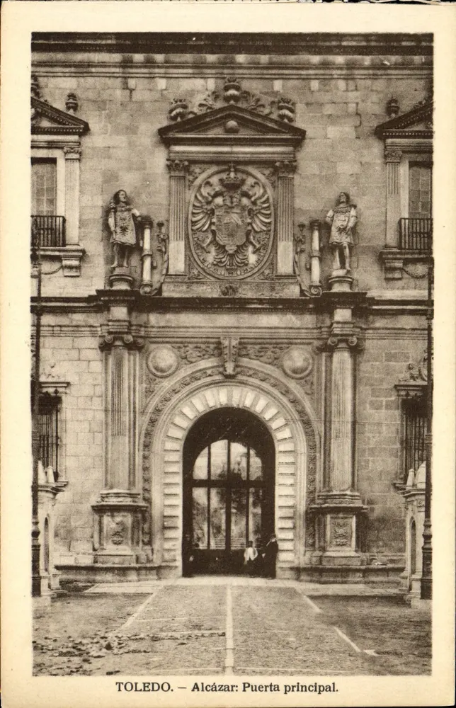 Toledo — Alcázar: Hoofdingang — Heirotipia Artística Española, Madrid - Voorkant
