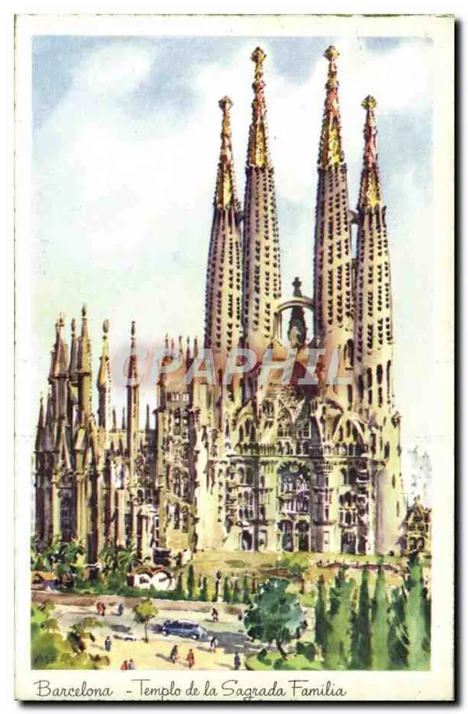 Barcelona - Tempel der Sagrada Familia — Verleger 'Tempel der Sagrada Familia' Nr. 4 - Vorderseite