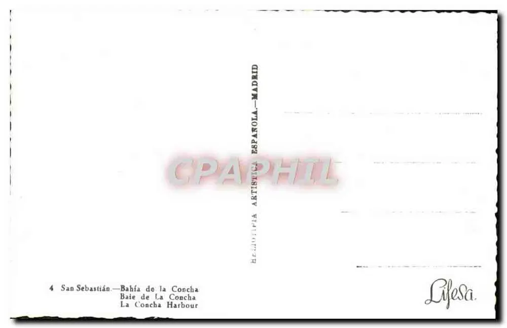 San Sebastián — Baía de La Concha — Editora Lifesa, Madrid - Verso