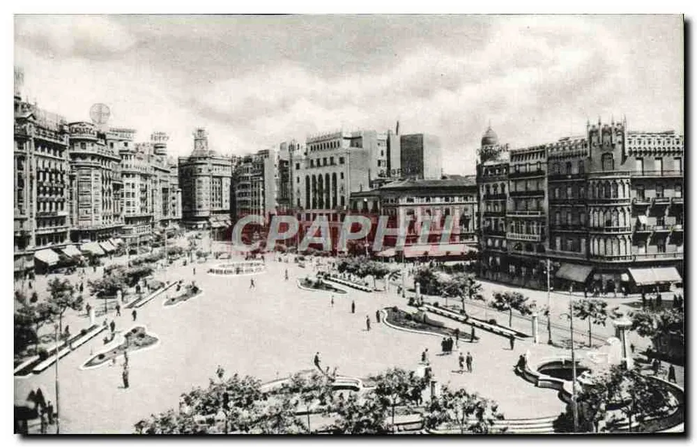Valence: Plaza del Caudillo — vista panorâmica — editor desconhecido - Frente