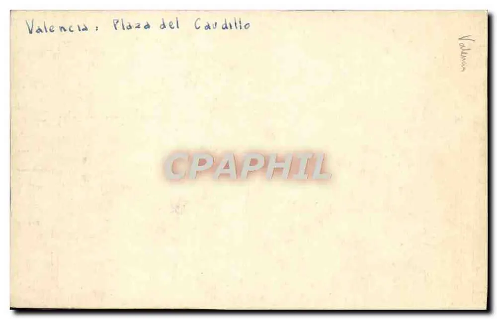 Valence: Plaza del Caudillo — vista panorâmica — editor desconhecido - Verso