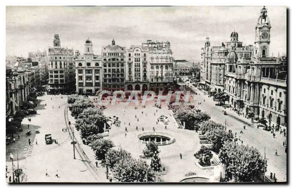 Valence : Plaza del Caudillo — luchtfoto - Voorkant