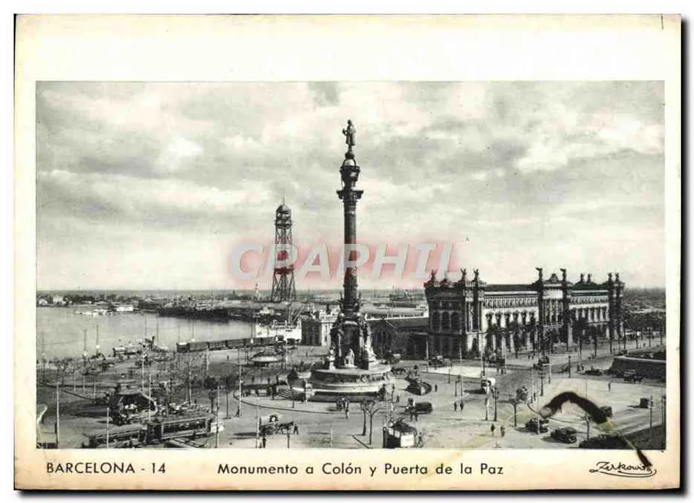 Barcelone - 14 — Monumento a Colón y Puerta de la Paz — éditeur Turkaoun - Recto