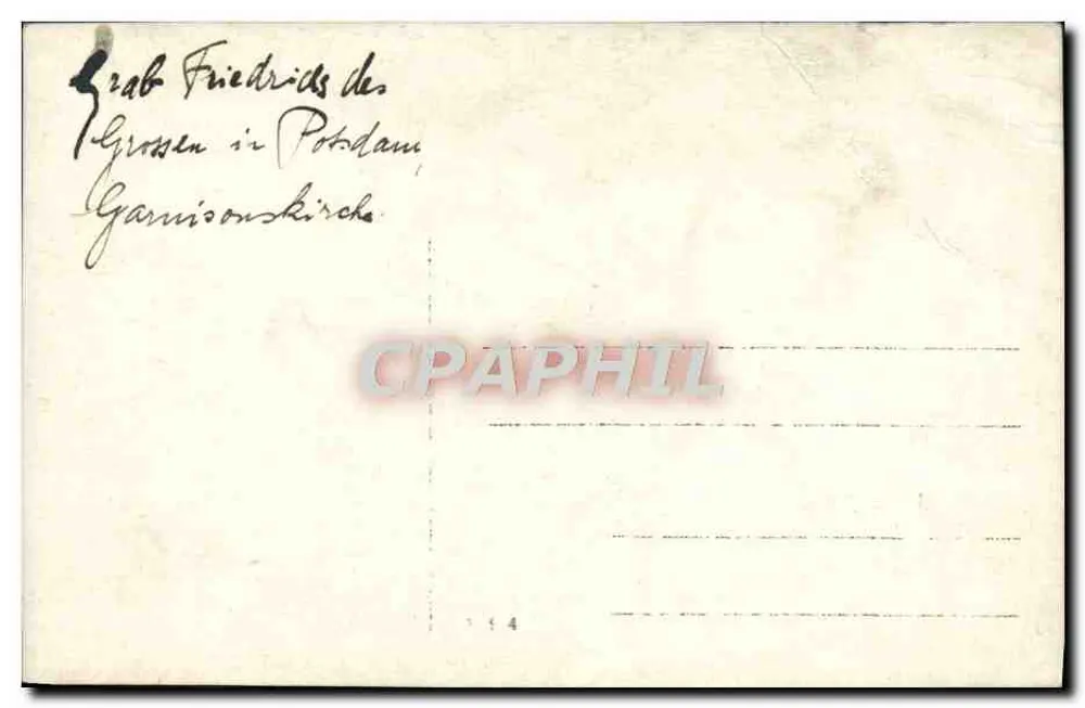 Grave de Friedrichs des Grossen — Potdam — Garnisonkirche - Verso