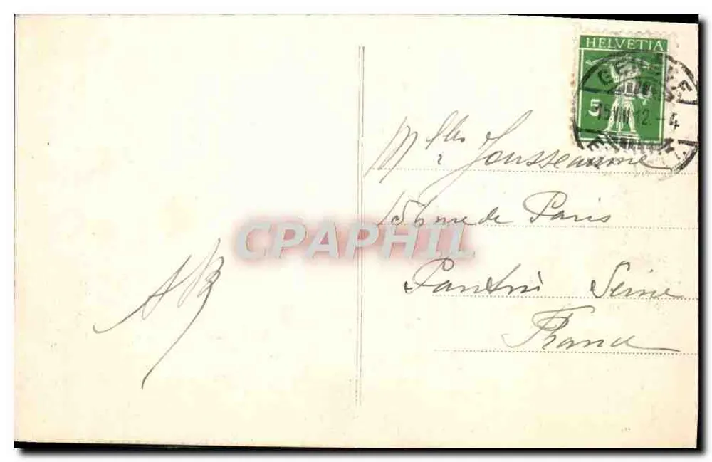 Genève — L'Île Rousseau et le Mont-Blanc — LL. N°10 - Verso