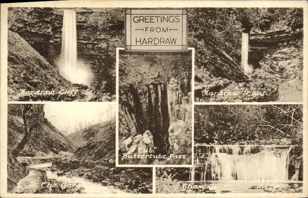 Hardraw Gorge — cachoeiras e paisagens — Série Frith, n° 17 - Frente