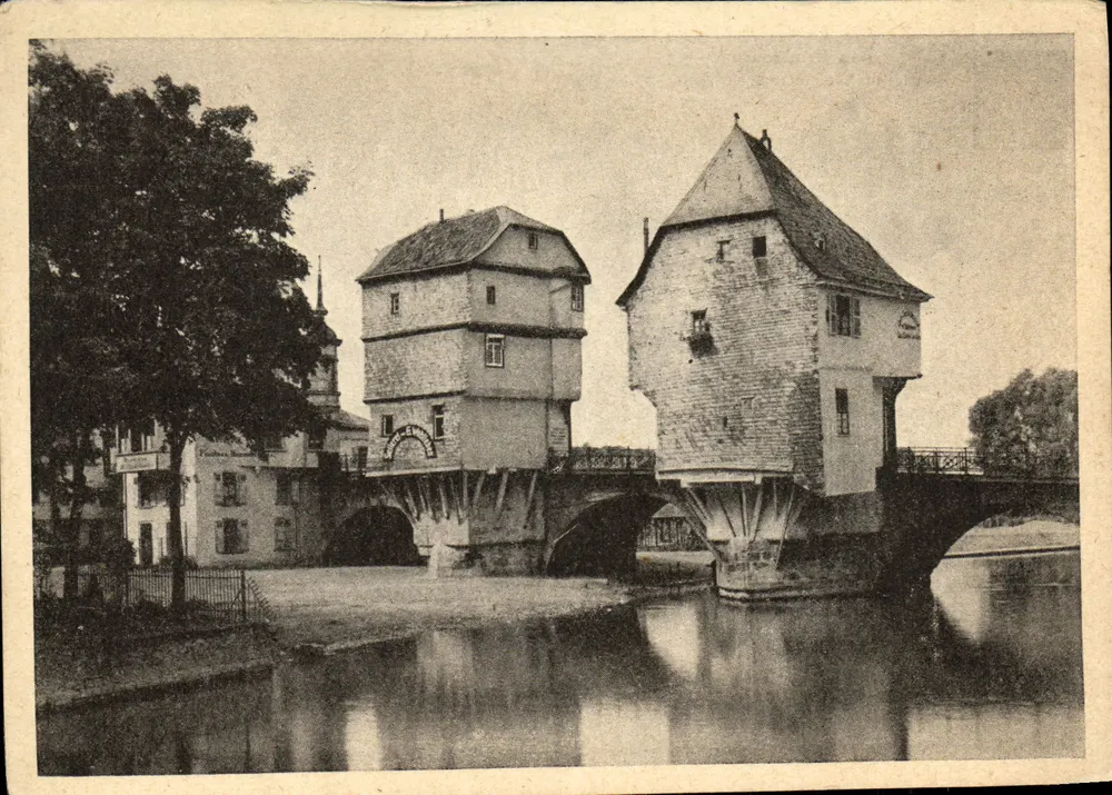 Bad Kreuznach — Pont à deux tours — éditeur : Service Social des Troupes - Recto