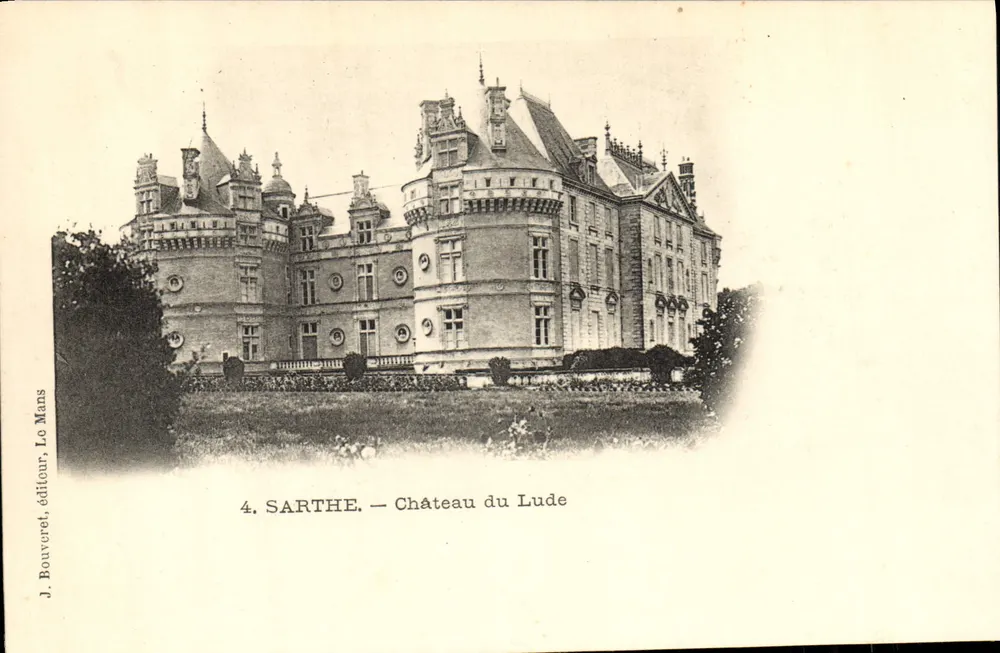 Sarthe — Castelo do Lude — J. Bouveret, editor, Le Mans, n°4 - Frente