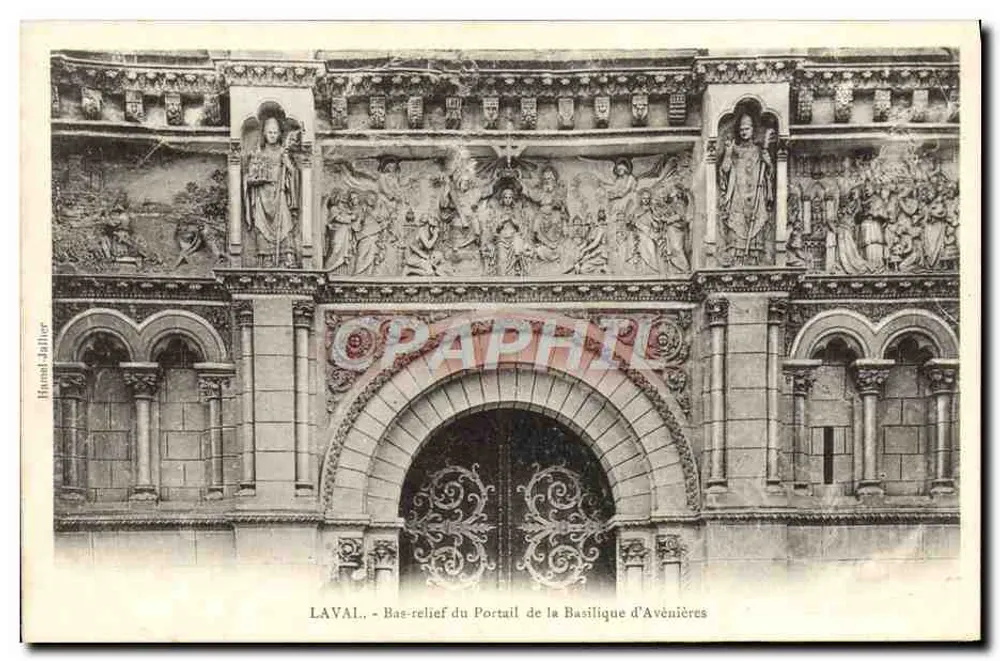 Laval - Bas-relief du Portail de la Basilique d'Avinières — Hamat Jallier - Recto