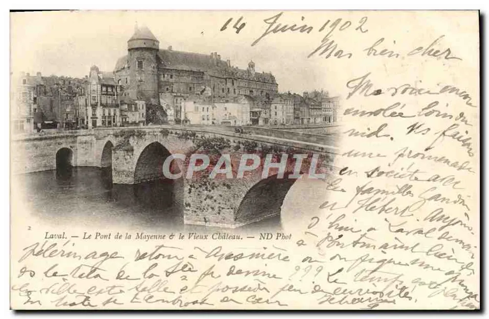 Laval — Der Mayenne-Brücke & das Alte Schloss — ND Phot - Vorderseite
